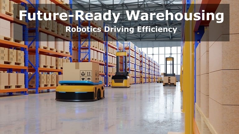 Automated warehouse with robots