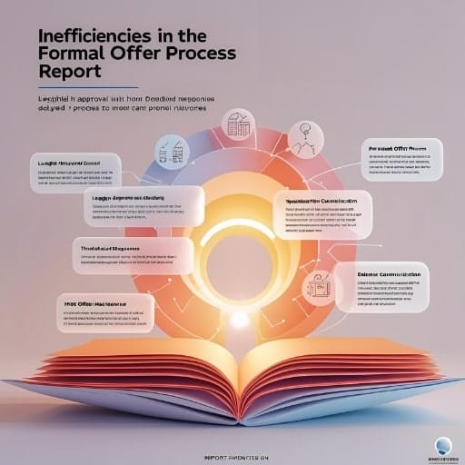 Infographic titled "Inefficiencies in the Formal Offer Process Report."