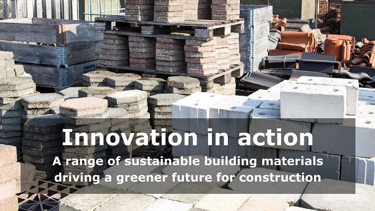 A diverse collection of sustainable building materials