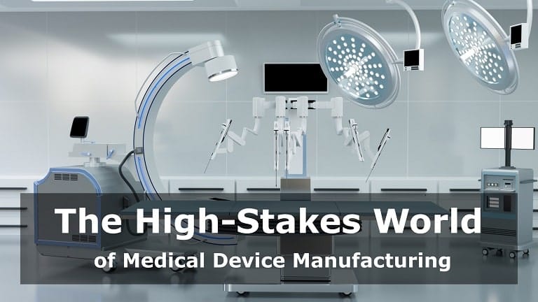 Technicians in full cleanroom suits meticulously assembling medical devices on a sterile production line.