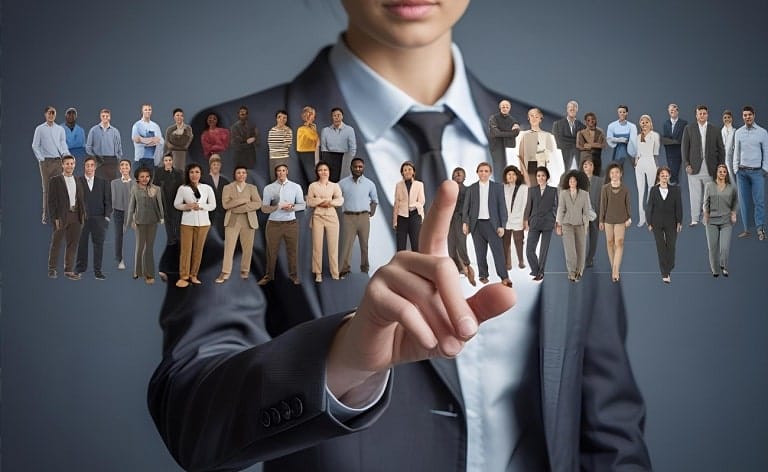 Conceptual image representing an executive search process failing to produce a genuinely diverse slate of candidates, highlighting the challenge of achieving inclusive leadership in C-suite hiring.