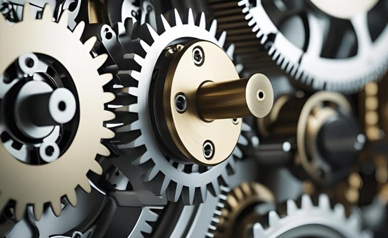 An illustration of a misaligned gear causing sparks in a complex machine, symbolizing the disruptive cost of a failed executive hire in a private equity company.